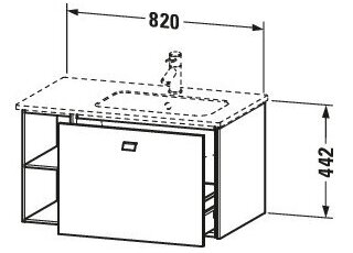 Bản vẽ Tủ chậu lavabo Duravit BR401401018