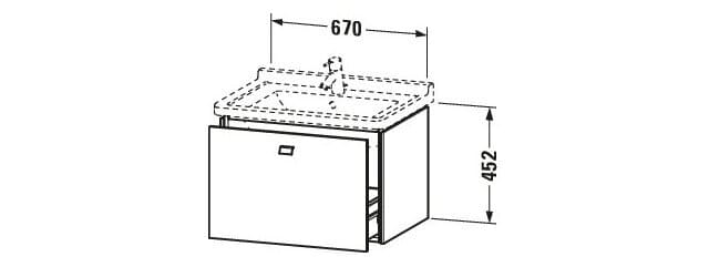 Bản vẽ Tủ chậu lavabo Duravit BR404101075