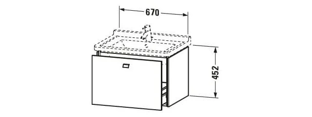 Bản vẽ Tủ chậu lavabo Duravit BR404101075