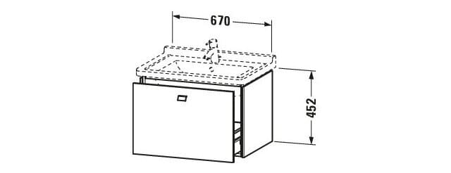 Bản vẽ Tủ chậu lavabo Duravit BR404101091