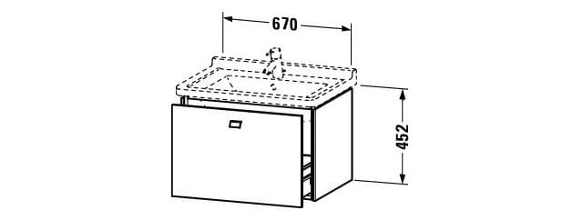 Bản vẽ Tủ chậu lavabo Duravit BR404102222