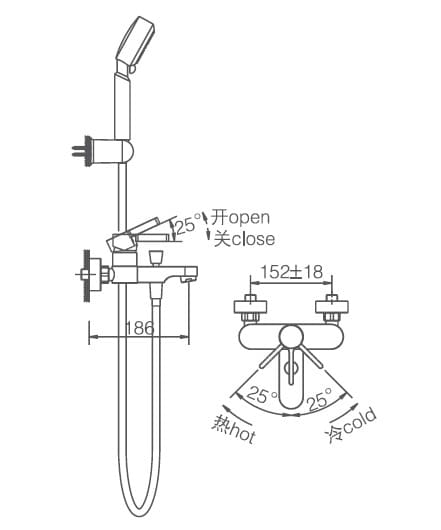 Bản vẽ thông số kỹ thuật sen tắm Joden Allen 6008M08BC