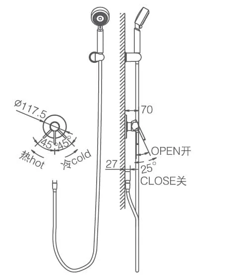 Bản vẽ thông số kỹ thuật sen tắm Joden Allen 8408M08BC