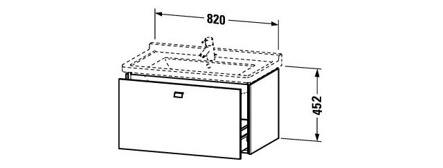 Bản vẽ Tủ chậu lavabo Duravit BR404201075