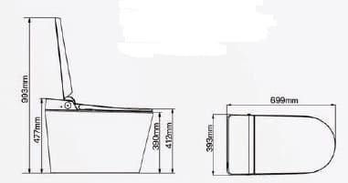 bản vẽ Bồn cầu thông minh Caesar CA1389H