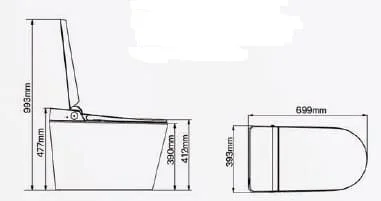 bản vẽ Bồn cầu thông minh Caesar CA1389H