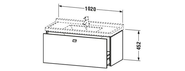 Bản vẽ Tủ chậu lavabo Duravit BR404301043