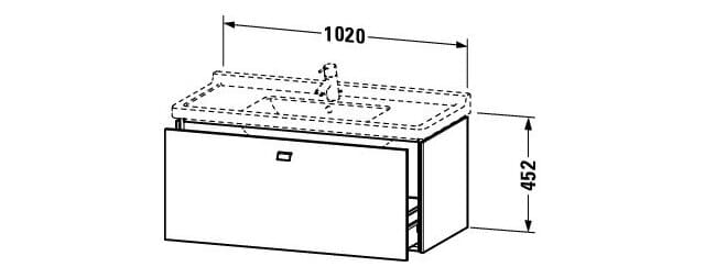 Bản vẽ Tủ chậu lavabo Duravit BR404301079
