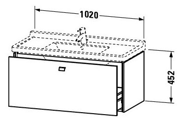 Bản vẽ Bản vẽ Tủ chậu lavabo Duravit BR404301091