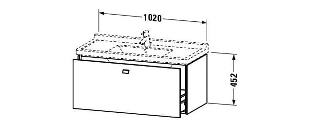 Bản vẽ Tủ chậu lavabo Duravit BR404301818