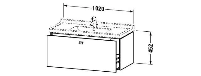 Bản vẽ Tủ chậu lavabo Duravit BR404304343