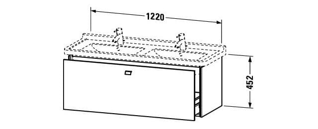 Bản vẽ Tủ chậu lavabo Duravit BR404401053