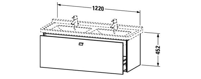 Bản vẽ Tủ chậu lavabo Duravit BR404402222
