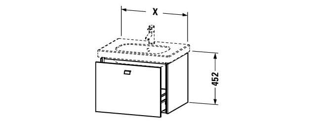 Bản vẽ Tủ chậu lavabo Duravit BR404501022