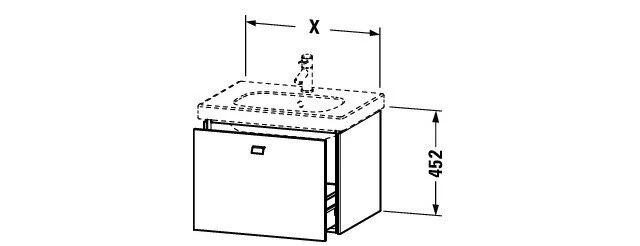 Bản vẽ Tủ chậu lavabo Duravit BR404501049