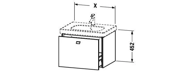 Bản vẽ Tủ chậu lavabo Duravit BR404501818