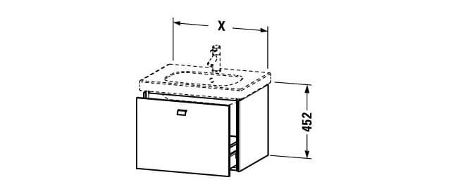 Bản vẽ Tủ chậu lavabo Duravit BR404502222