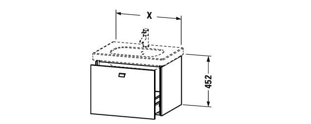 Bản vẽ Tủ chậu lavabo Duravit BR404504343