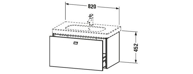 Bản vẽ Tủ chậu lavabo Duravit BR404601016