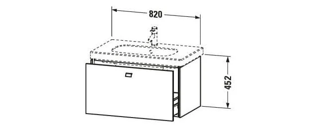 Bản vẽ Tủ chậu lavabo Duravit BR404601079