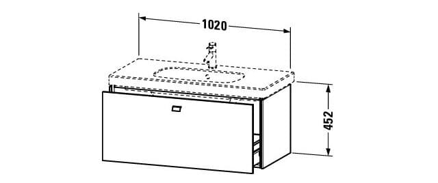Bản vẽ Tủ chậu lavabo Duravit BR404701016
