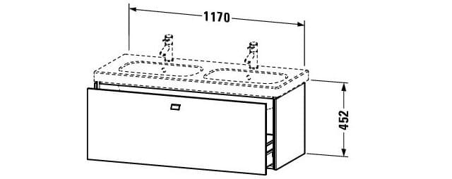 Bản vẽ Tủ chậu lavabo Duravit BR404800707