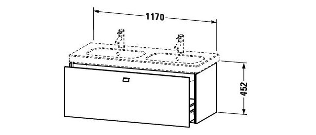 Bản vẽ Tủ chậu lavabo Duravit BR404801007