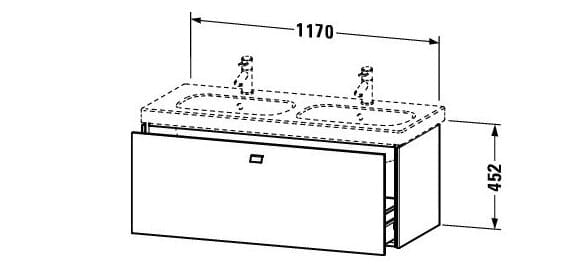 Bản vẽ Tủ chậu lavabo Duravit BR404801030