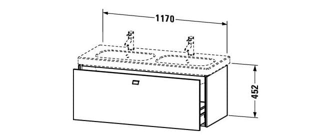 Bản vẽ Tủ chậu lavabo Duravit BR404801043