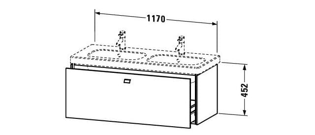 Bản vẽ Tủ chậu lavabo Duravit BR404801049