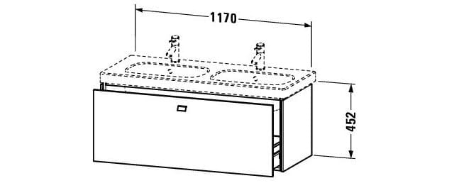 Bản vẽ Tủ chậu lavabo Duravit BR404801053
