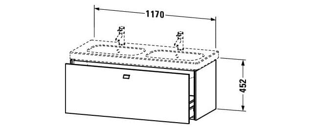 Bản vẽ Tủ chậu lavabo Duravit BR404801091