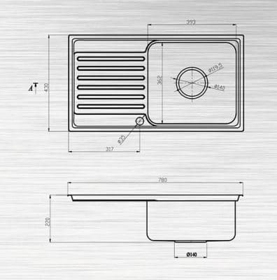 Bản vẽ Chậu Rửa Bát Inox 304 Sơn Hà S78