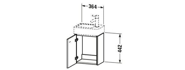 Bản vẽ Tủ chậu lavabo Duravit BR4049L1075