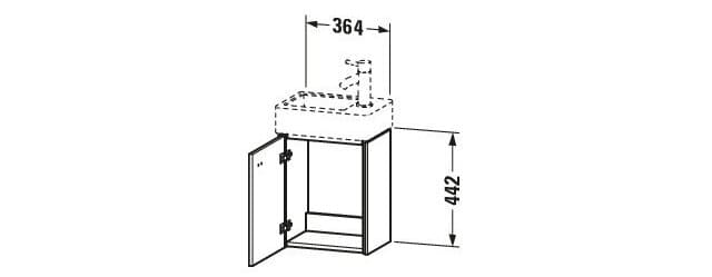 Bản vẽ Tủ chậu lavabo Duravit BR4049L4343