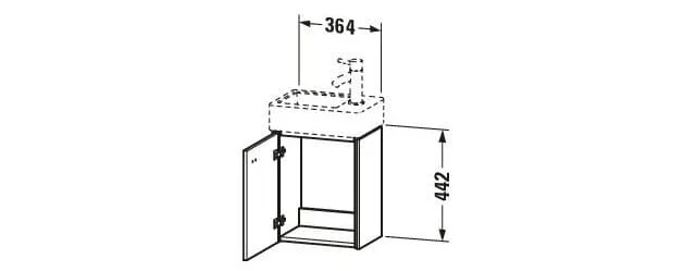 Bản vẽ Tủ chậu lavabo Duravit BR4049L4343