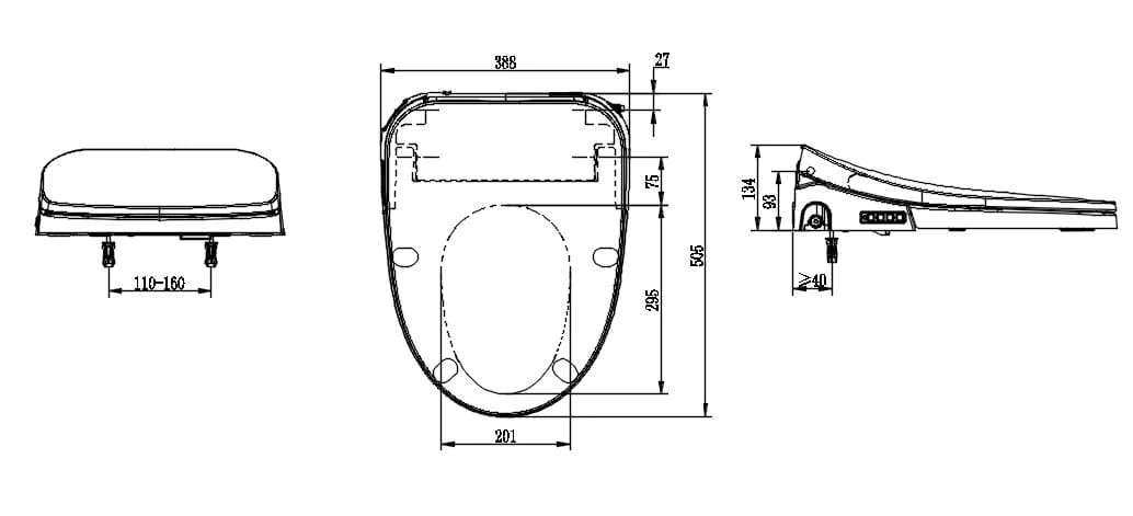 Bản vẽ Nắp bồn cầu thông minh Kazoshi JB-686G