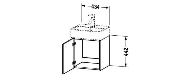 Bản vẽ Tủ chậu lavabo Duravit BR4050L1075