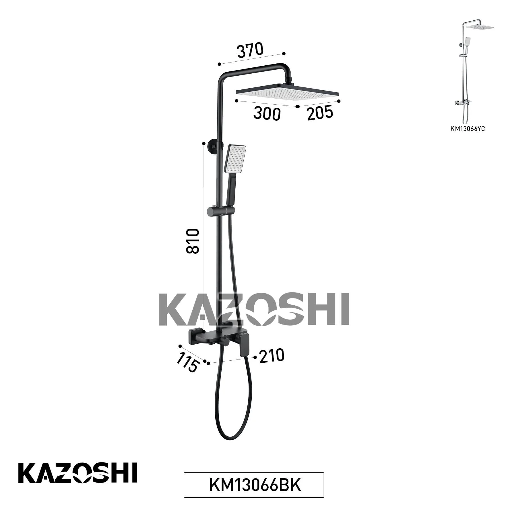 Bản vẽ Bộ Sen Tắm Cây Kazoshi KM13066BK