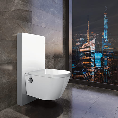  Bồn Cầu Điện Tử Đặt Sàn Kính Trắng Viglacera Platinum P.16.321-W