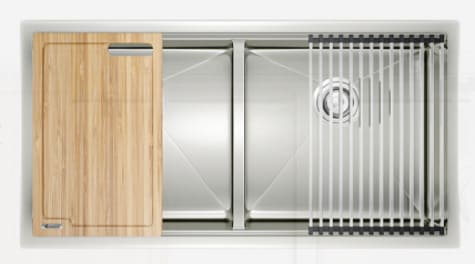 Chậu rửa bát 2 hố cân SUS304 Konox Workstation Undermount KN8745DUB