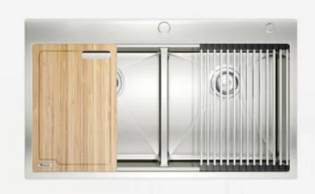 Chậu rửa bát 2 hố cân SUS304 Konox Workstation Topmount KN8850TD