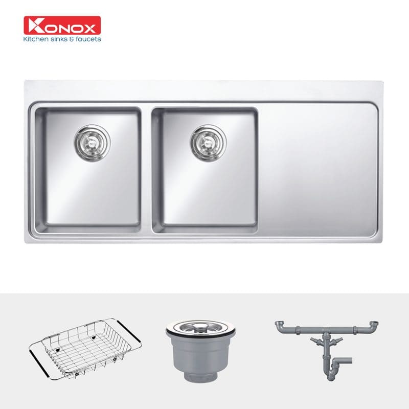 Chậu rửa bát âm 2 hố Konox Miro 1160 