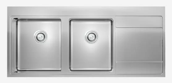 Chậu rửa bát 2 hố cân bàn phải SUS304 Konox Unico Series 11652