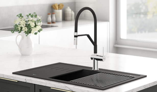 Vòi rửa bát nóng lạnh thân mềm Konox Rosso