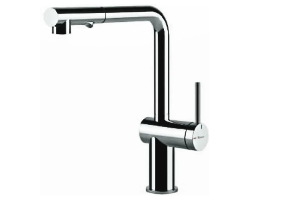 Vòi rửa bát nóng lạnh dây rút Konox Stella Chrome