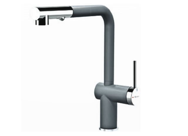 Vòi rửa bát nóng lạnh dây rút Konox Stella Grey 