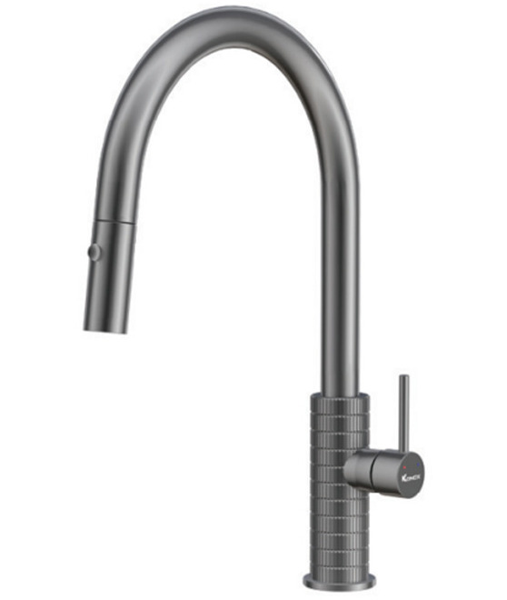 Vòi rửa bát nóng lạnh dây rút Konox Venice Gun Metal