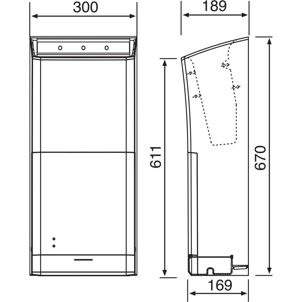 Bản vẽ kỹ thuật máy sấy tay Panasonic FJ‑T10T1: