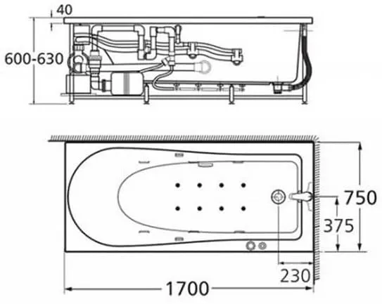 Bồn tắm massage 1.7mAmerican Standard 70092-WT